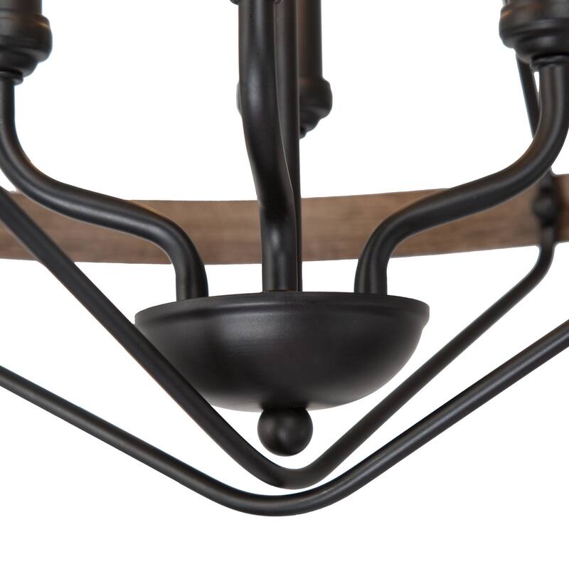 Modern Farmhouse 4-Light Lantern Chandelier Cage Pendant for Kitchen Island Dining Room - W 16" x H 20"