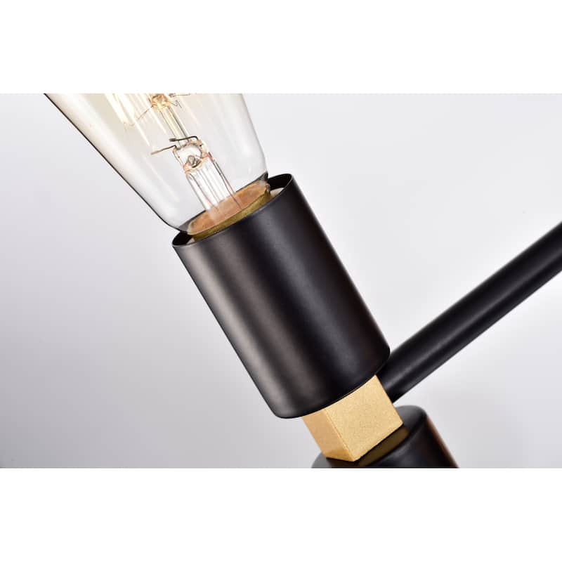 Chandelier Matte Black Gold 6-Light Metal