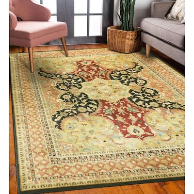 Hand-knotted New Zealand Wool Black Transitional Oriental Polonaise Rug (10' x 14') - 10' x 14'