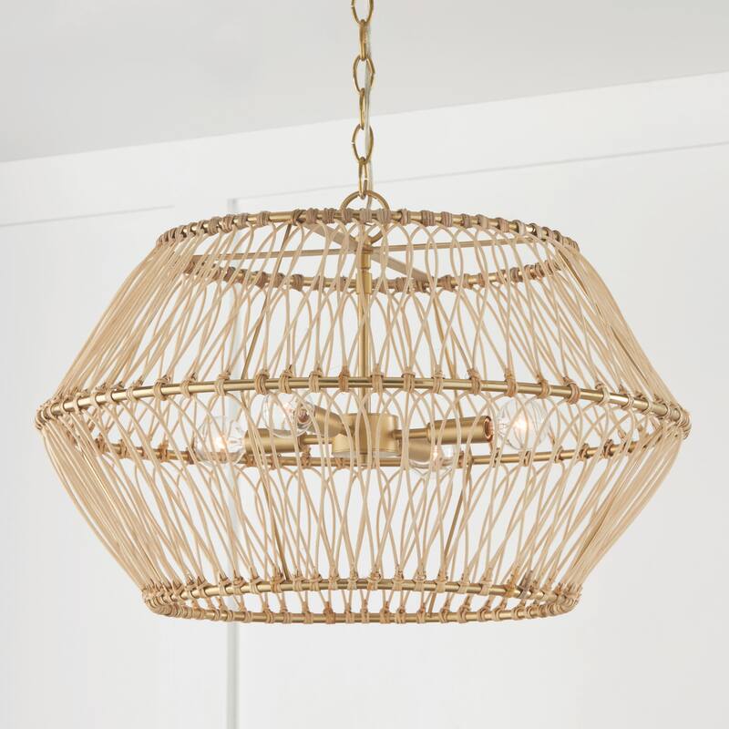 Wren 4-light Matte Brass Pendant