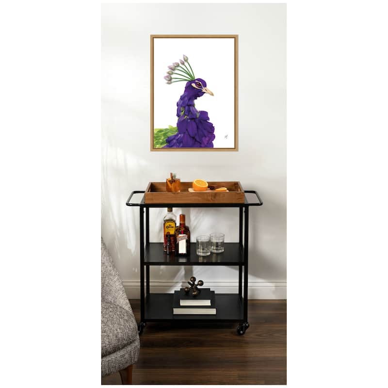 Kate and Laurel Peacock by Madeline Jeppesen Framed Canvas Wall Art Print