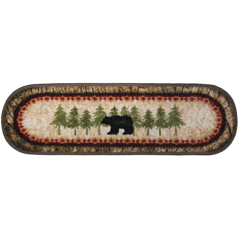 Cozy Cabin Birch Bear Tread Non Skid Lodge Stair Treads 9"x30"