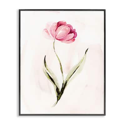 Stupell Modern Pink Blossom Sprig Framed Giclee Art Design By Kristen Brockmon