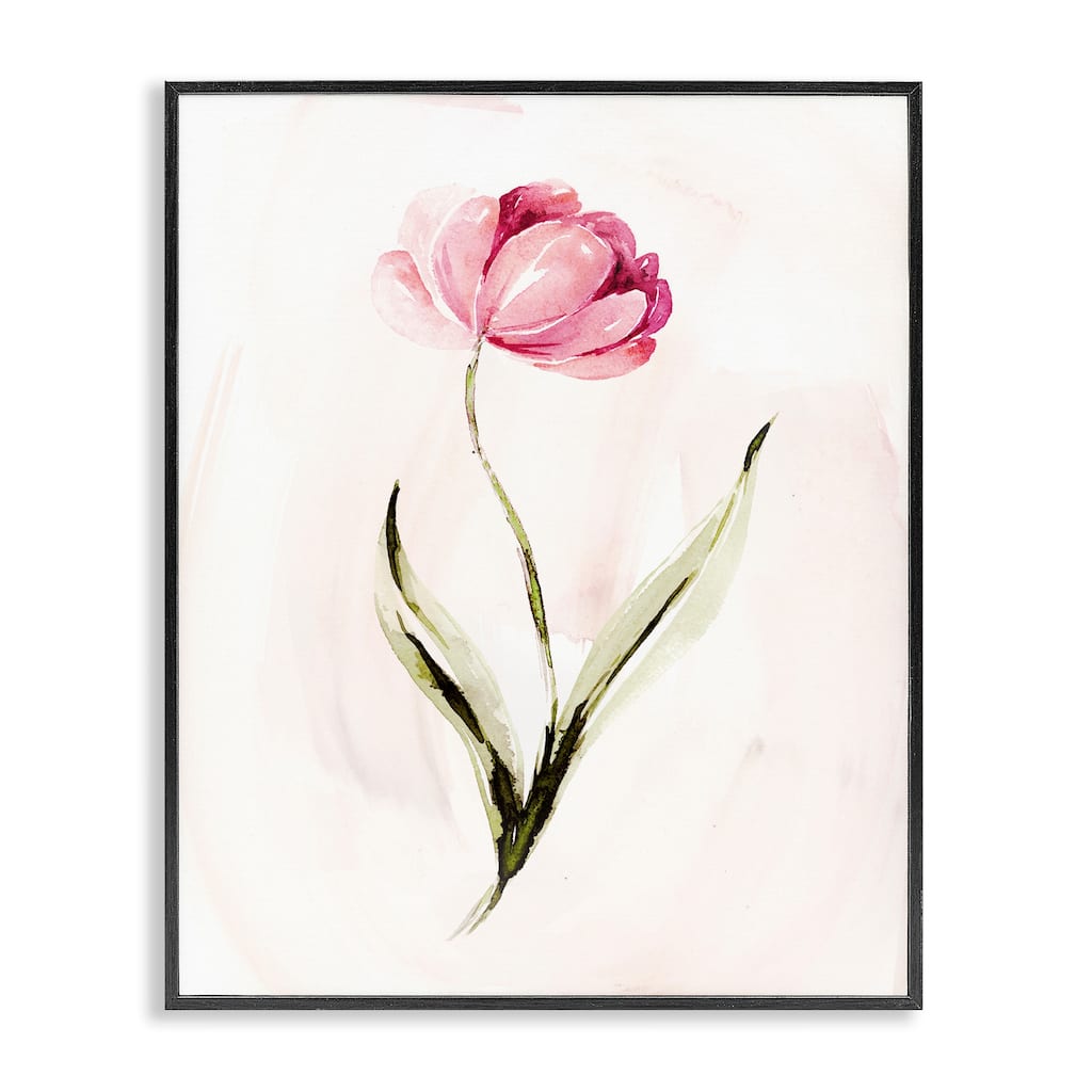 Stupell Modern Pink Blossom Sprig Framed Giclee Art Design By Kristen Brockmon