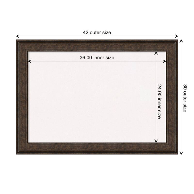 Ridge Bronze Framed Black Bulletin Board, Organization Board, Pin Board - Board Size 36x24