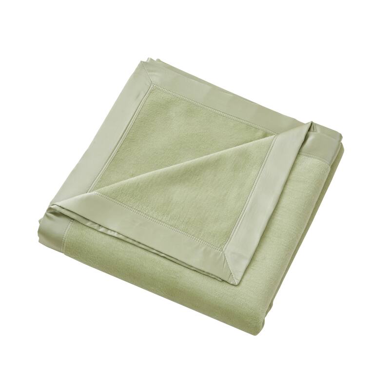 Plaza Collection Pure Silk Throw and Blanket - Throw With Silk Border - Sage