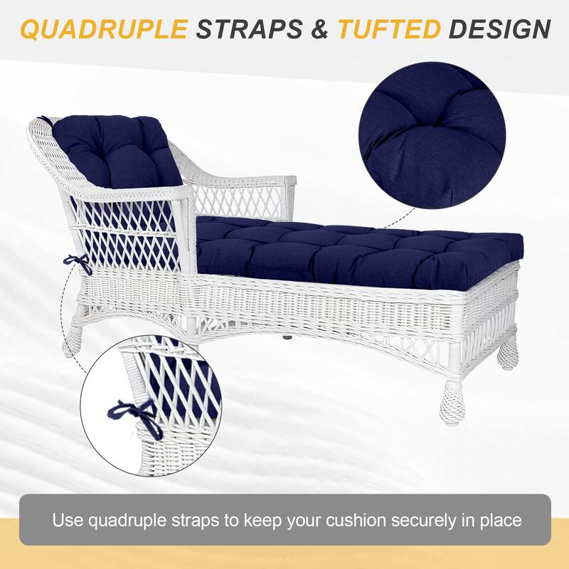 Aoodor 76" x 22" x 5.1" Polyester Tufted Chaise Lounge Cushion