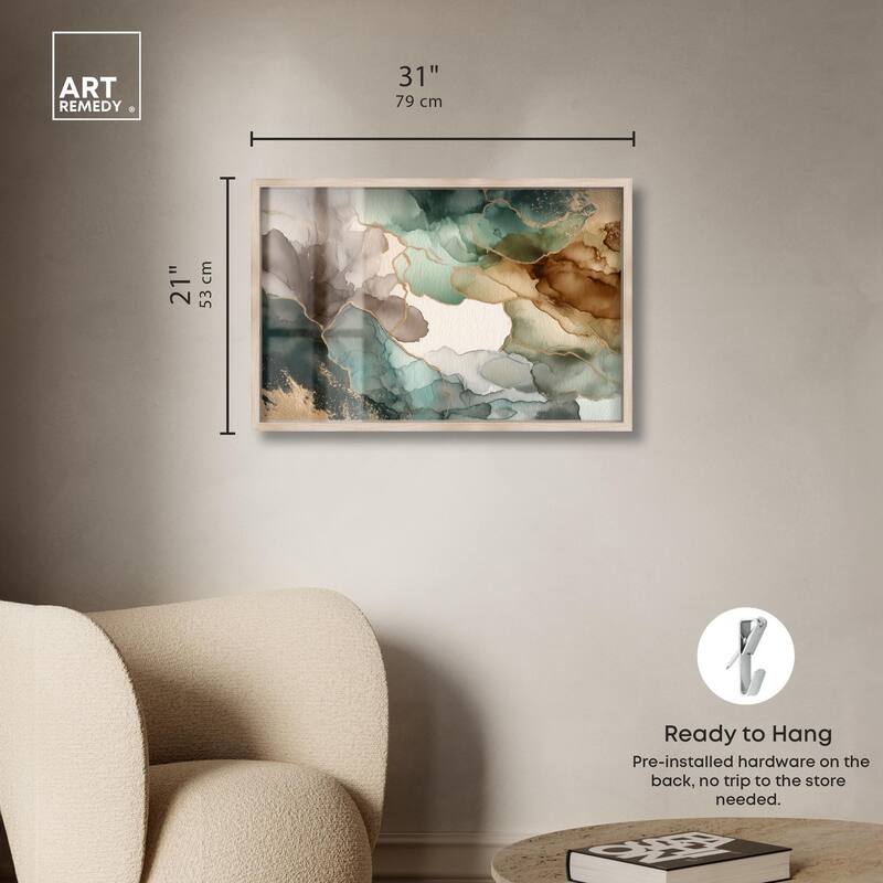 Golden Estuary II Shadowbox by Art Remedy
