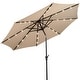 preview thumbnail 7 of 8, Patio Market 10-foot Solar Powered LED Light Umbrella Beige