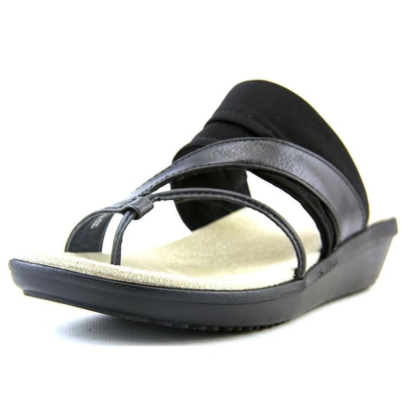 Kim Rogers Farly Women Open Toe Canvas Black Thong Sandal