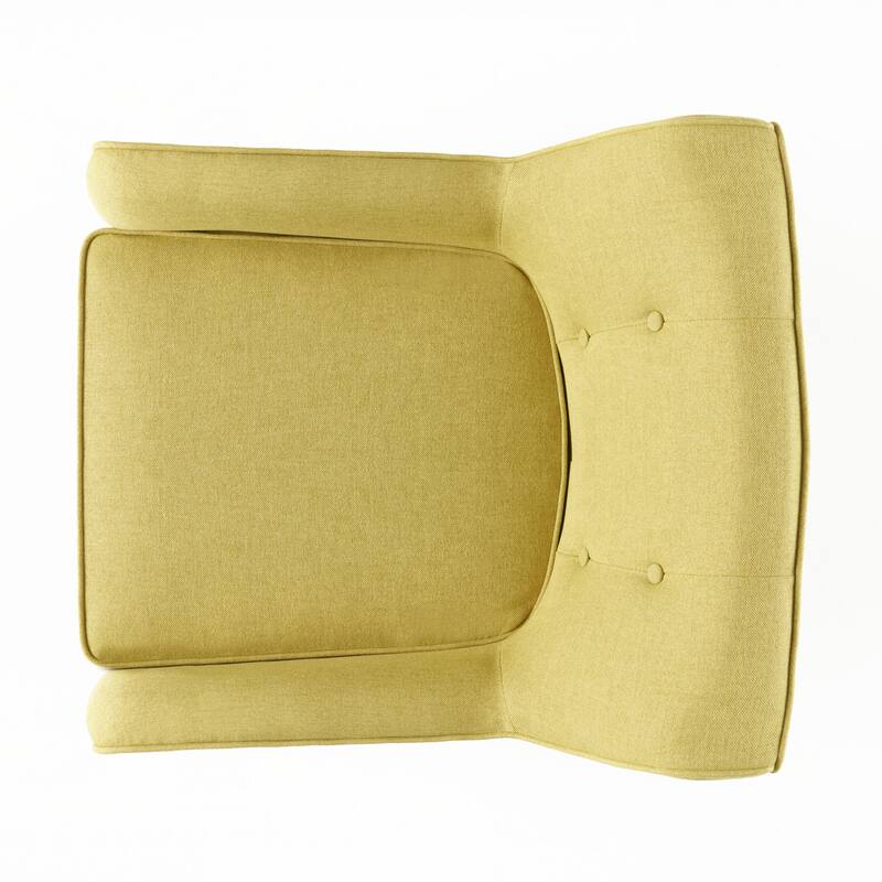 Merax Tufted Fabric Arm Chair with Wooden Legs
