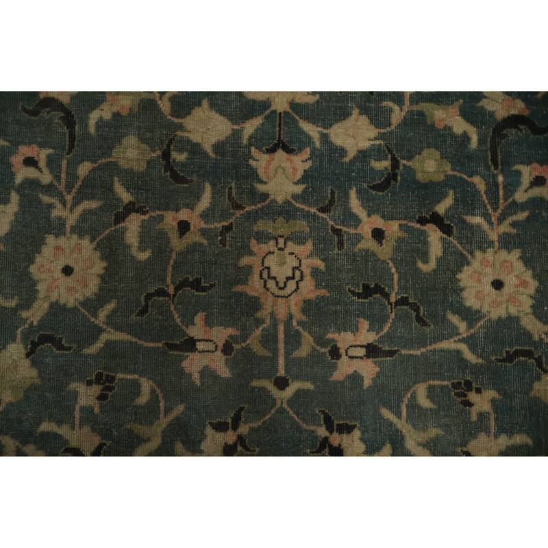Hand Knotted Oriental 100% Wool Carpet Traditional All-Over Navy Blue & Blues Ziegler Area Rug - 12' 3'' X 10' 10''