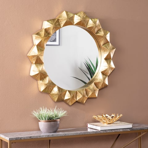 Silver Orchid Pimton Round Decorative Mirror, Antique Brass/Mirror