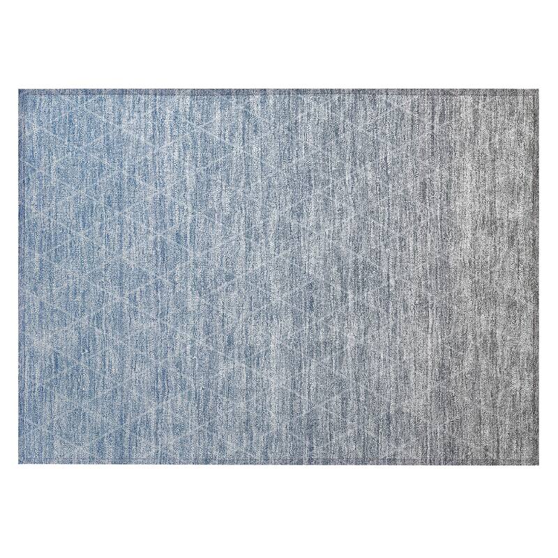 Machine Washable Indoor/ Outdoor Ombre Trellis Chantille Rug