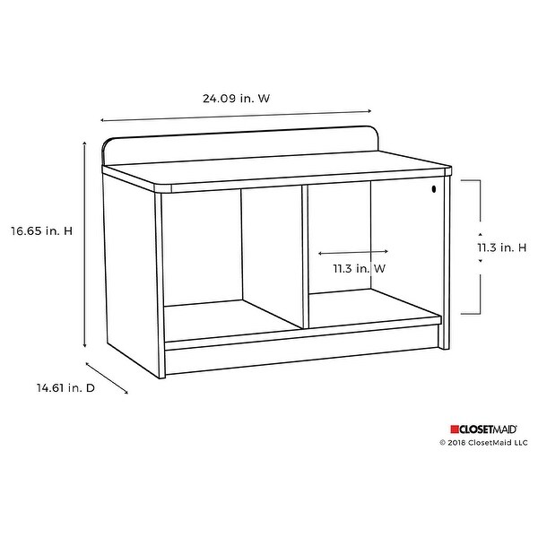 ClosetMaid Cubeical 149400 Heavy Duty Wood 2 Cube Storage Bench White 2 Pack
