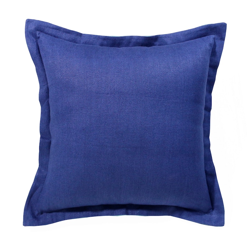 20" X 20" Navy Linen Zippered Pillow