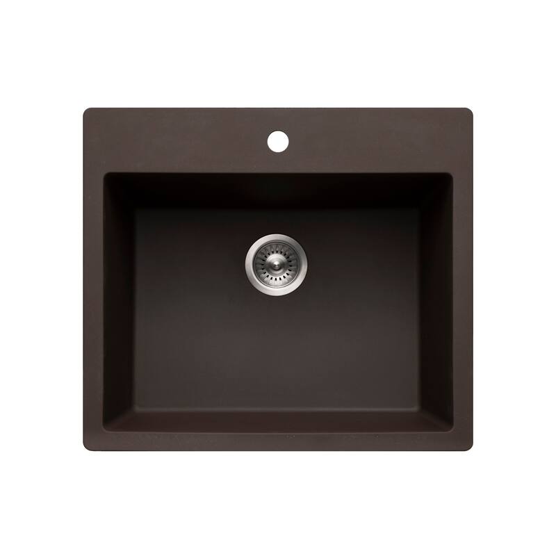 Houzer G-300 Quartztone 25" Drop In Single Basin Granite Composite - Mocha
