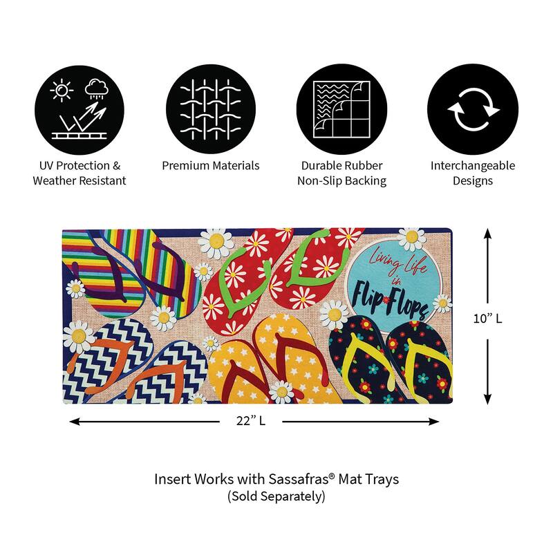 Sassafras Four Seasons Set of 4 Door Mats with Display Frame