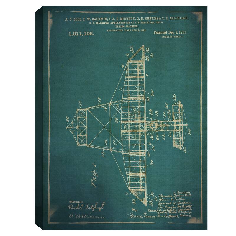 Flying Machine I Blue by Grand Image Canvas Art Print