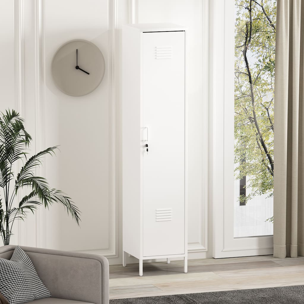 Manhattan Comfort Naomi 15 Single Locker Adjustable Shelf Storage Cabinet