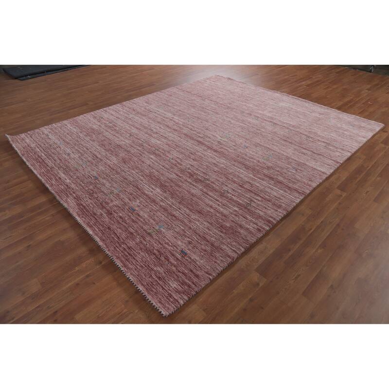 Hand Knotted Oriental 100% Wool Carpet Tribal Tribal Pink Gabbeh Area Rug - 9' 8'' X 7' 10''