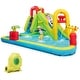 preview thumbnail 2 of 34, Costway Inflatable Water Slide Kids Bounce House Splash Pool Green+Yellow - with 480W Blower