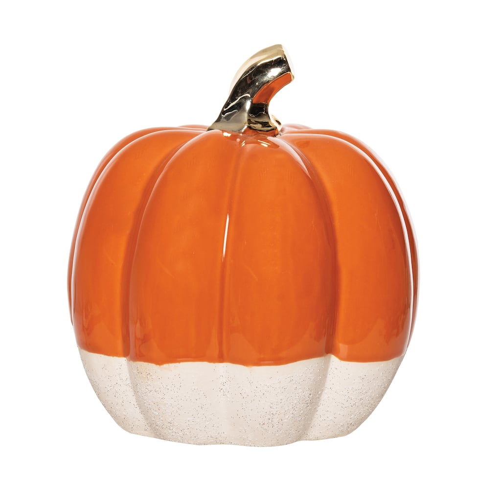 Orange/White Pumpkin Figurine