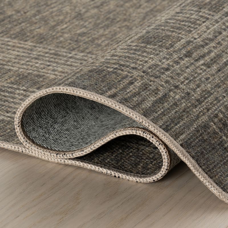 Nate Berkus Bedford Soft Plaid Washable Area Rug