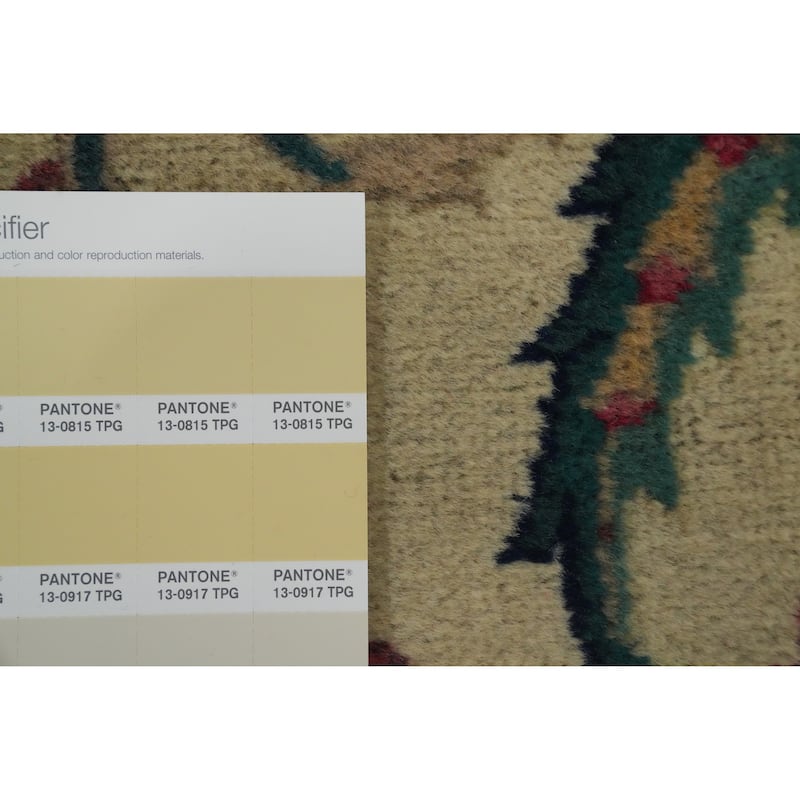 Hand Knotted Oriental 100% Wool Carpet Traditional All-Over Beige & Ivories Tabriz Area Rug - 12' 6'' X 10' 11''