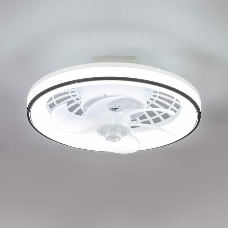 13-In Socket LED Ceiling Fans with Lights and Remote - White