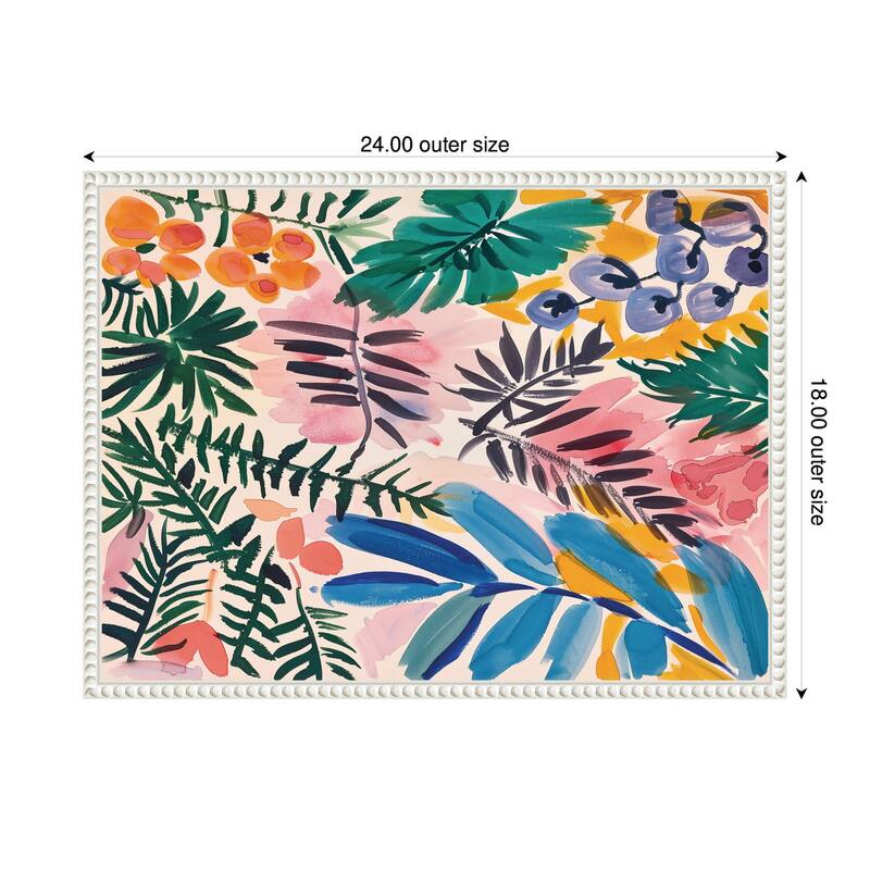 Kate and Laurel Sylvie Jungle Botanical Framed Canvas by Amy Lighthall