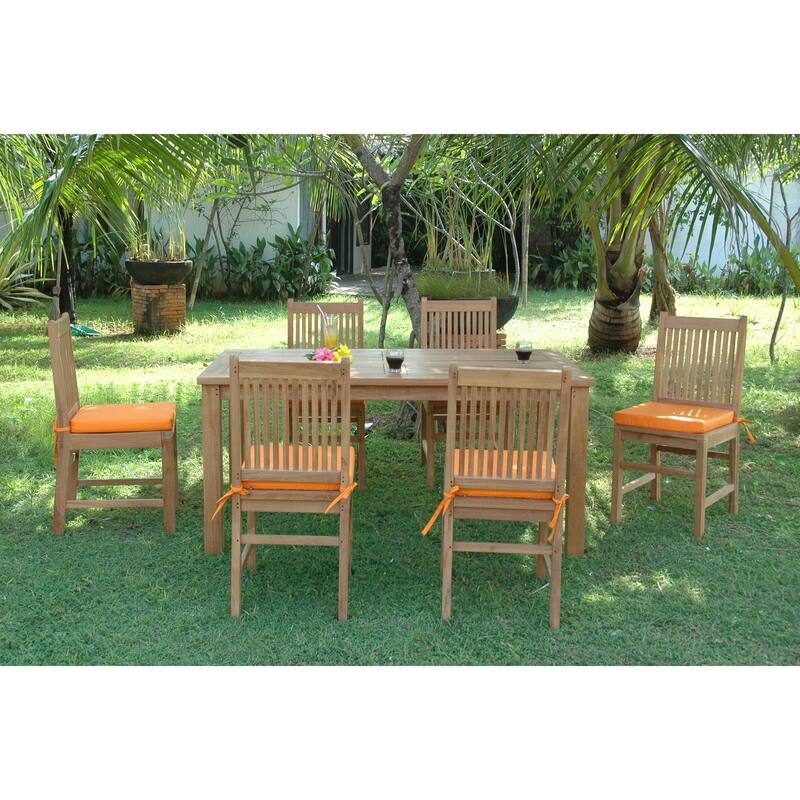 Dining Set 7 Piece Rectangular Table with Chairs - Modern Kitchen Set