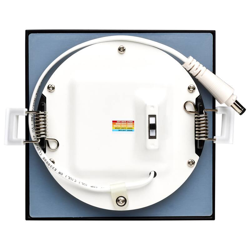 10W LED Direct Wire Downlight Edge-lit 4In CCT Selectable 120V Dimmable Square