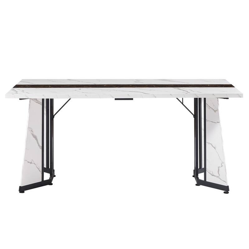 70.9" Waterproof Rectangular Dining Table with Adjustable Legs, for 8 People