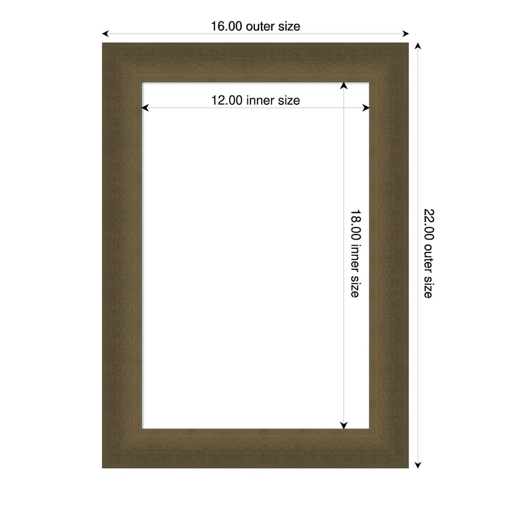 Amanti Art Blaine Light Bronze Narrow Framed Dry Erase Magnetic Board