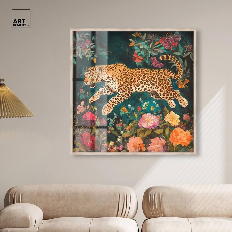 Tigers and Blooms Shadowbox by Art Remedy