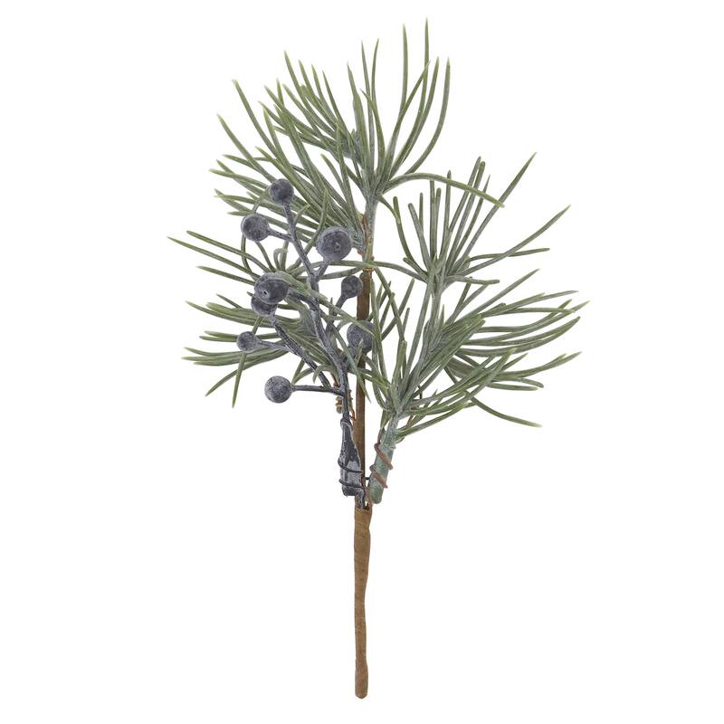 Napkin Picks With Pine and Berry Design (Set of 12) - Green