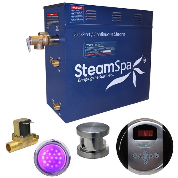 SteamSpa IN900-A Indulgence 9 KW QuickStart Acu-Steam Bath Generator Package with Built-in Auto Drain and Digital Controller