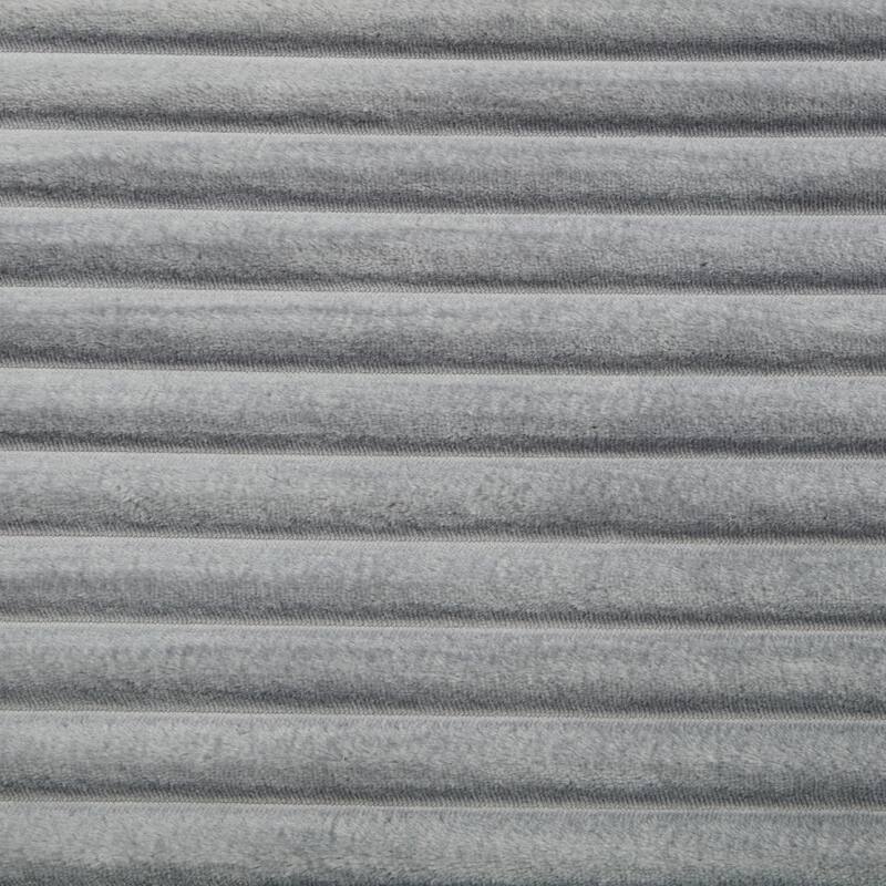 Full-compressed Grey Corduroy Chaise Lounge Sofa Bed with Removable Pillows