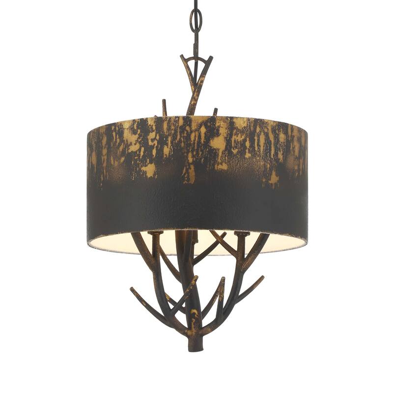 Wry Lighting Arboreal 3-light Pendant in Antique Black Iron