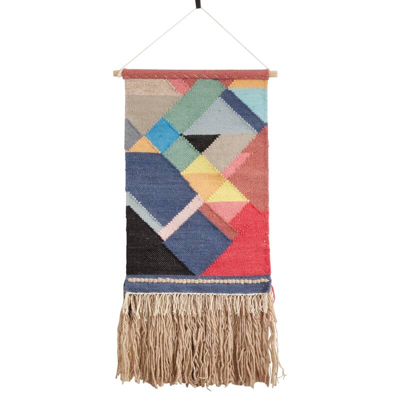 Multi-Colored Design Textured Woven Wall Hanging