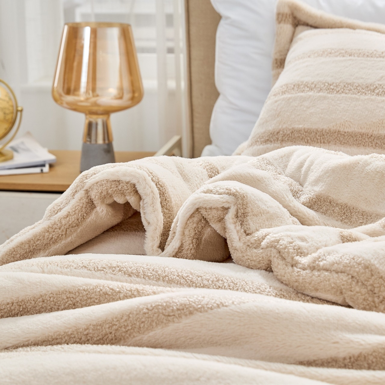 Coma Inducer® Cozzzzzzzzzzzzzzzzy Almond Cream Stripe XL Comforter