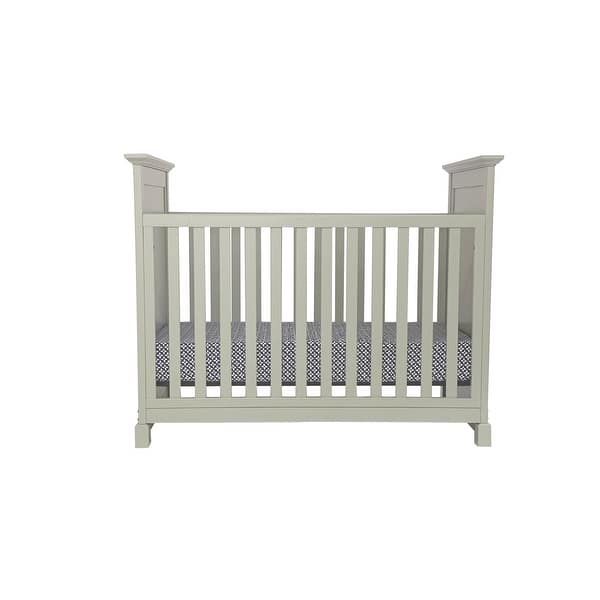 slide 2 of 7, HomeRoots Gray Solid and Manufactured Wood Standard Three In One Convertible Crib - 56