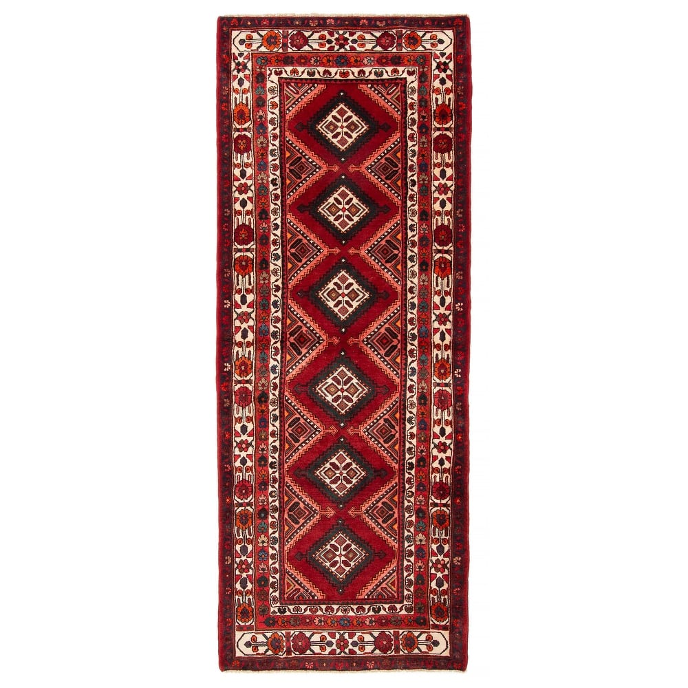 ECARPETGALLERY Hand-knotted Anadol Red Wool Rug - 3'7 x 9'3