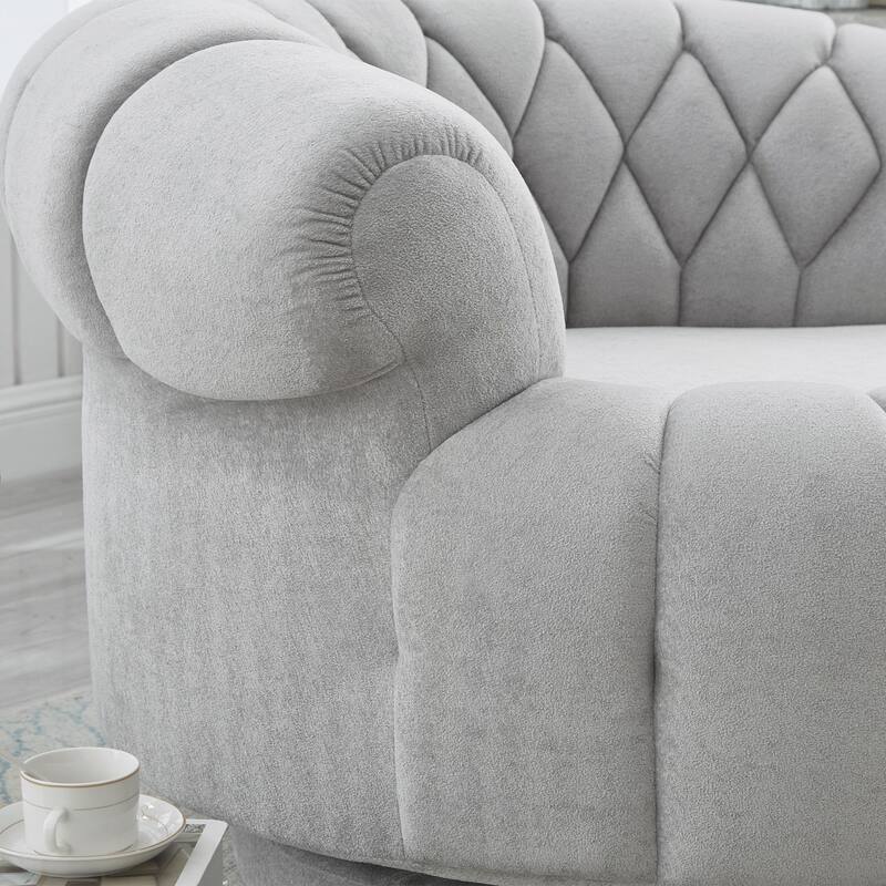 Accent Chair 360°Swivel Chair Sofa Barrel Swivel Chair Round Club Chair