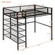 preview thumbnail 4 of 9, Twin Size Loft Bed with 4-Tier Shelves, Metal Loft Bed Frame with a Storage Shelf and Mesh Guardrails, for Kids Teens, Black