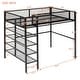 preview thumbnail 4 of 9, Twin Size Metal Loft Bed w/ 4-Tier Shelves & a Storage Shelf on Upper, Sturdy High Loft Bed Frame w/ Ladder & Safety Guardrail