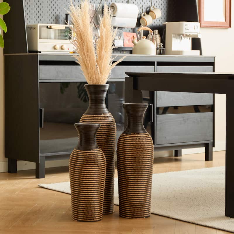 3-piece set of decorative floor vases,high independent flower racks,artificial vine vases,PVC vases,home decoration flower racks