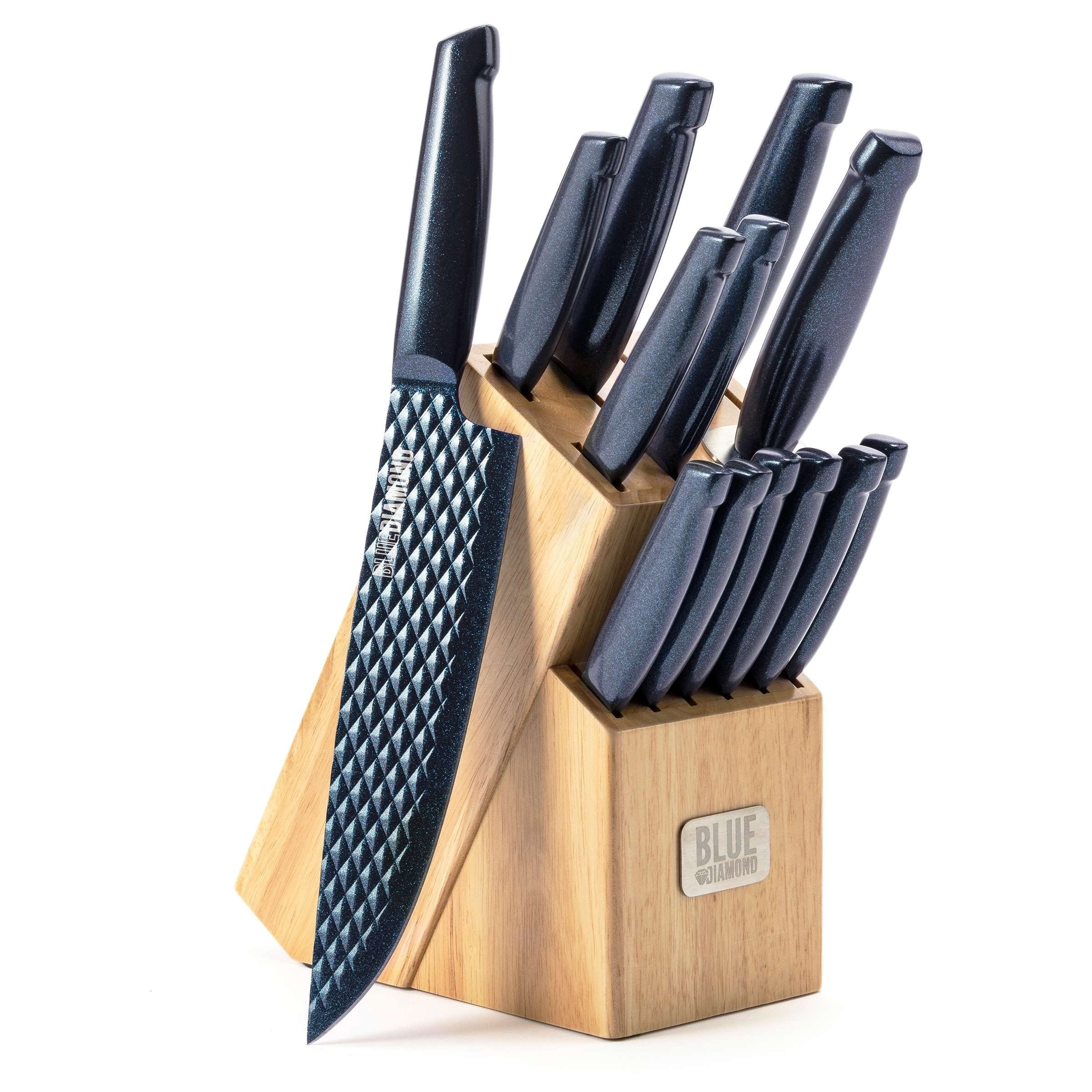 Knife Set, 6 Pcs Color-Coded Kitchen Knife Set with Block, 5 Color Anti-rust Coating Stainless Steel Chef Knife Set, Super Sharp Kitchen Knives with