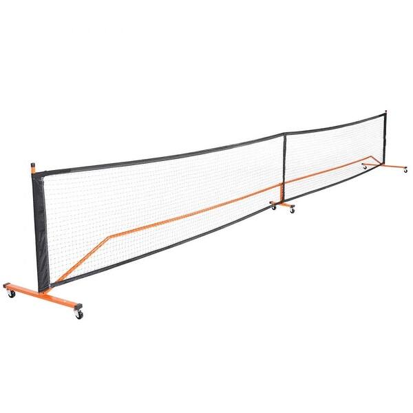 dimension image slide 1 of 2, 22 Feet Rectangular Portable Pickleball PE Net with Metal Frame and Carry Bag